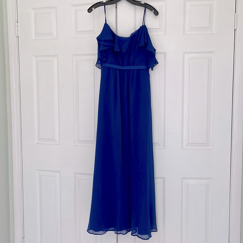 David’s Bridal Cold-Shoulder Crinkle Chiffon Bridesmaid Dress - Size 6
